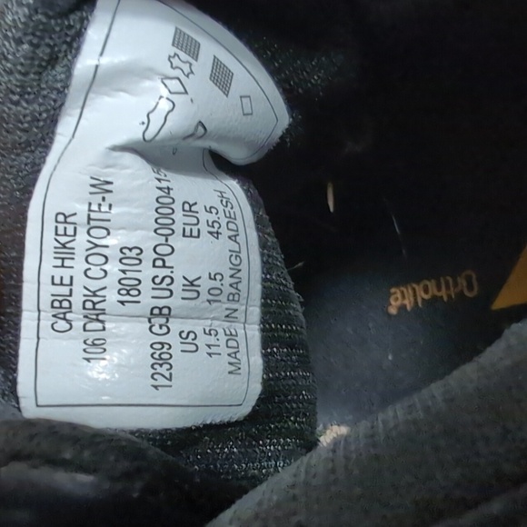 5.11 Tactical Cable Hiker Coyote Brown Leather Hightop Boots Size 11.5 - Picture 5 of 10